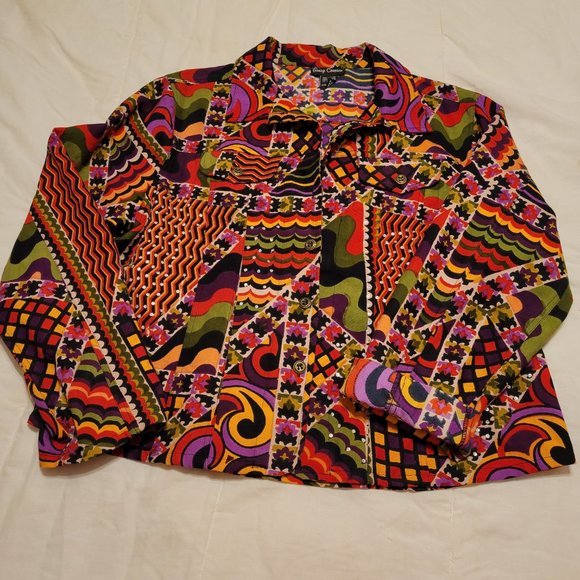 Gaudy Couture Short Jacket Shirt Size XL Colorful - Picture 3 of 14